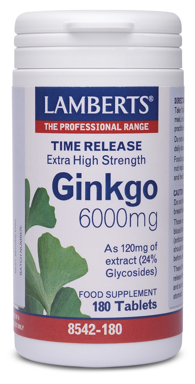 Lamberts Ginkgo Biloba Extract 6000mg 180 ταμπλέτες