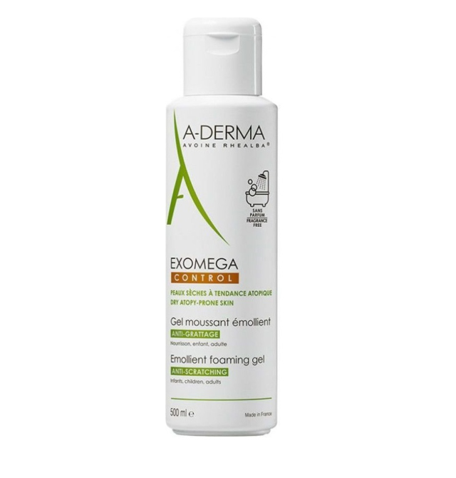 A-Derma Exomega Emollient Foaming Gel Κατάλληλο για Ατοπική Επιδερμίδα 500ml