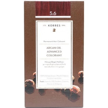 Korres Argan Oil Advanced Colorant 5.6 Καστανό Ανοιχτό Κόκκινο 50ml