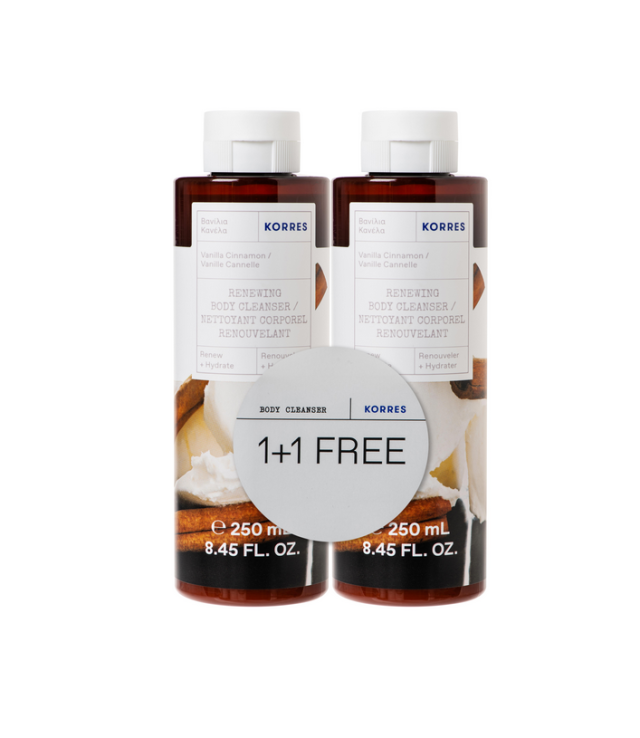 Korres Vanilla Cinnamon Αφρόλουτρο σε Gel 2x250ml