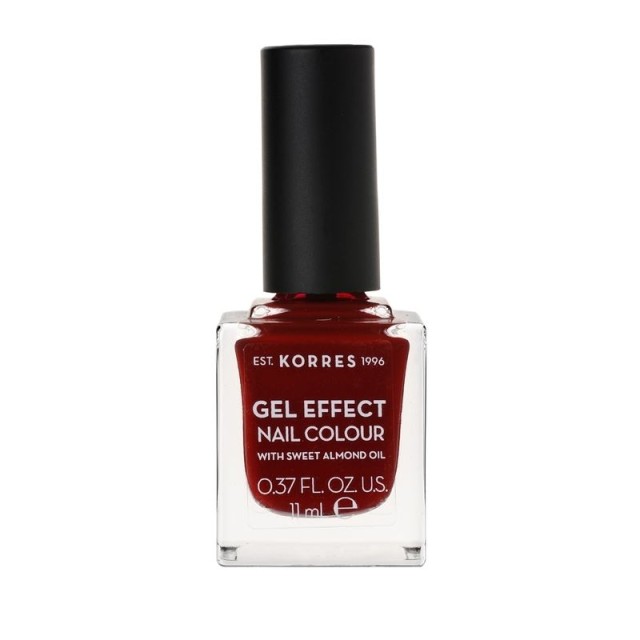 Korres Gel Effect Gloss Βερνίκι Νυχιών Μακράς Διαρκείας Κόκκινο 59 Wine Red 11ml