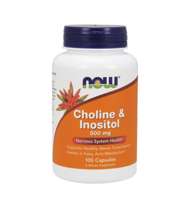 Now Foods Choline & Inositol 500mg Συμπλήρωμα για το Άγχος 100 κάψουλες