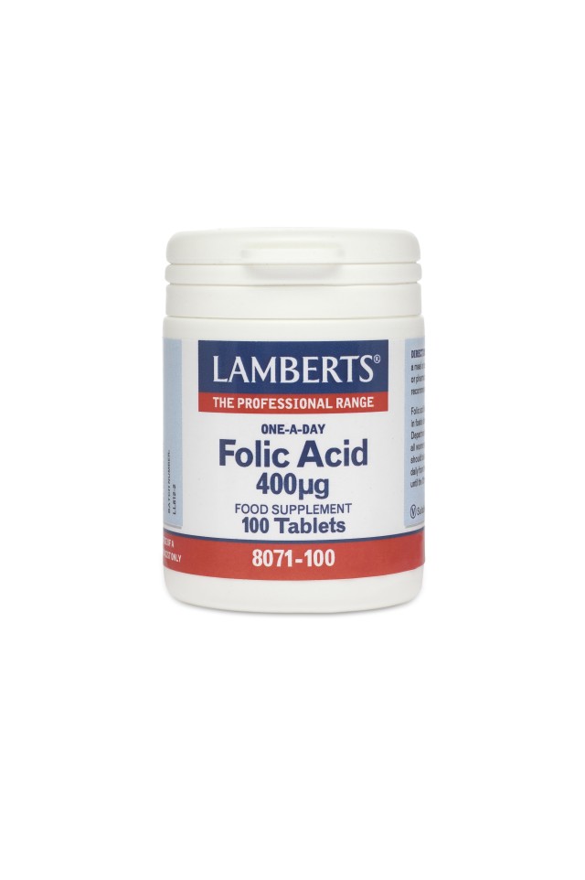 Lamberts Folic Acid Βιταμίνη 400mcg 100 ταμπλέτες