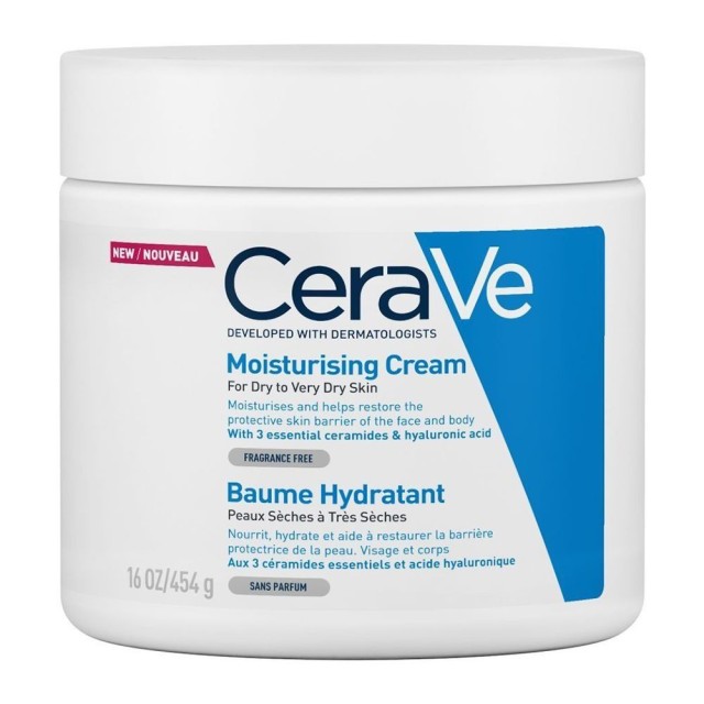 CeraVe Moisturising Ενυδατική Κρέμα Σώματος με Υαλουρονικό Οξύ για Ξηρές Επιδερμίδες 454gr