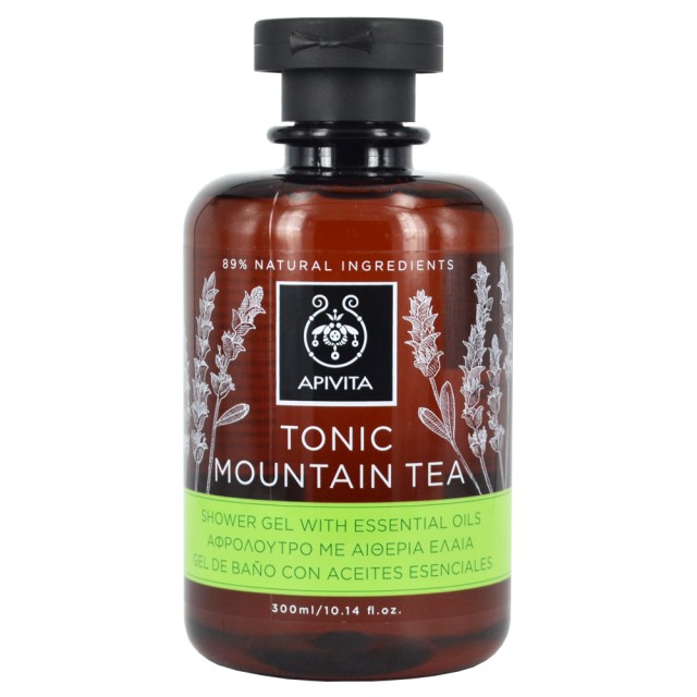 Apivita Tonic Mountain Tea Αφρόλουτρο σε Gel με Αιθέρια Έλαια 300ml