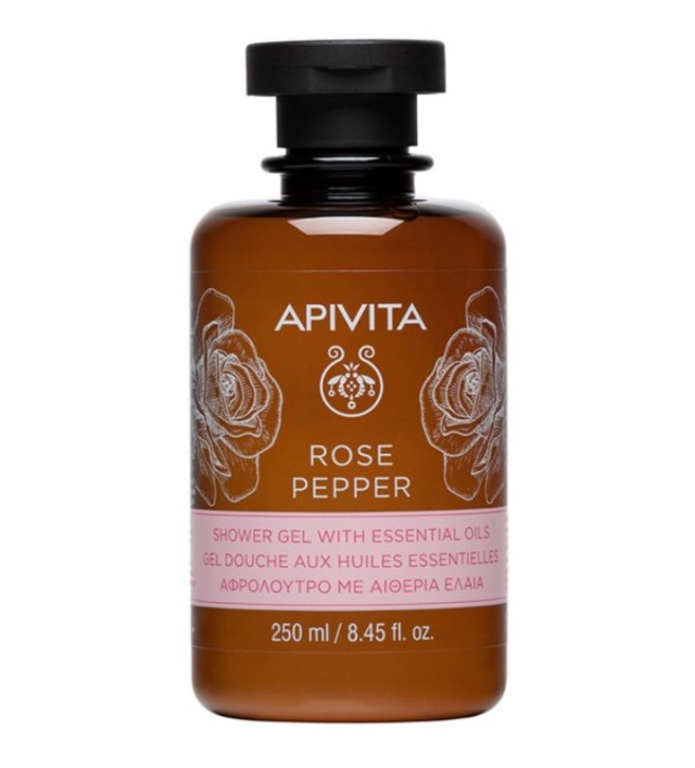 Apivita Rose Pepper Αφρόλουτρο σε Gel με Aιθέρια Έλαια 250ml