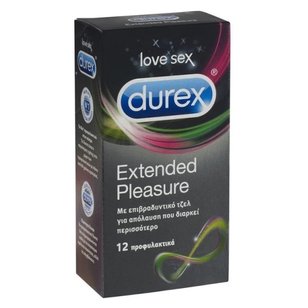 Durex Extended Pleasure Condoms για Μεγαλύτερη Διάρκεια 12τμχ