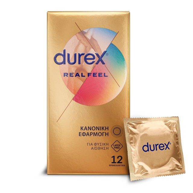 Durex Προφυλακτικά Real Feel χωρίς Λάτεξ Κανονική Εφαργμογή 12τμχ