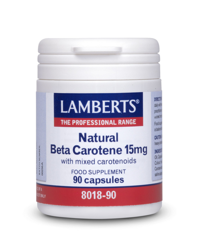 Lamberts Beta Carotene Βιταμίνη για τo Δέρμα 15mg 90 κάψουλες