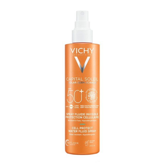 VICHY Capital Soleil Cell Protect Water Fluid Spray Αντηλιακή Κρέμα για το Σώμα SPF30 200ml