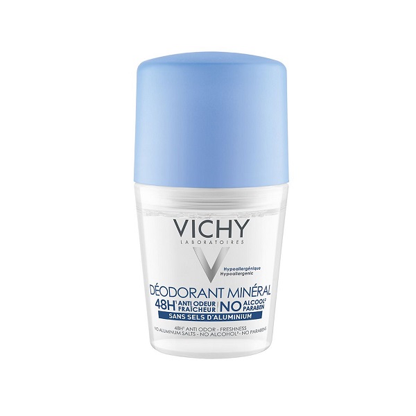 VICHY Deodorant Mineral Αποσμητικό 48h Roll On Χωρίς Αλουμίνιο 50ml