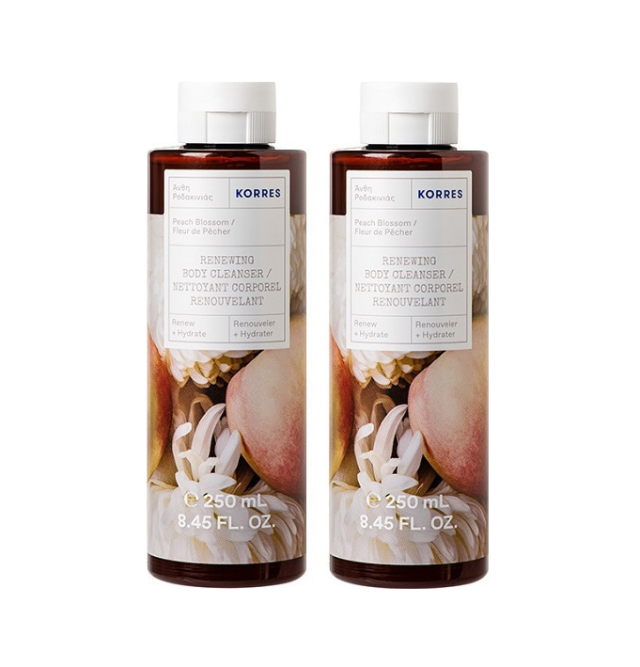 Korres Peach Blossom Αφρόλουτρο σε Gel Ανθoί Ροδακινιάς 2x250ml