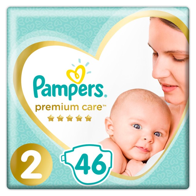 Pampers Premium Care Πάνες με Αυτοκόλλητο No. 2 για 4-8kg 46τμχ