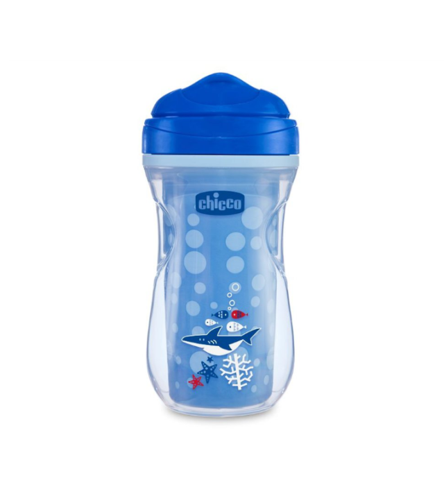 Chicco Παιδικό Ποτηράκι Active από Πλαστικό Μπλε 266ml για 14m+