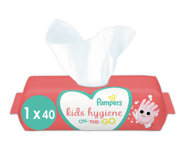 Pampers Kids Hygiene On-the-go Μωρομάντηλα χωρίς Οινόπνευμα & Parabens 40τμχ