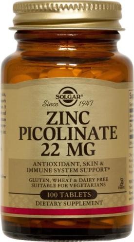 Solgar Zinc Picolinate 22mg 100tabs