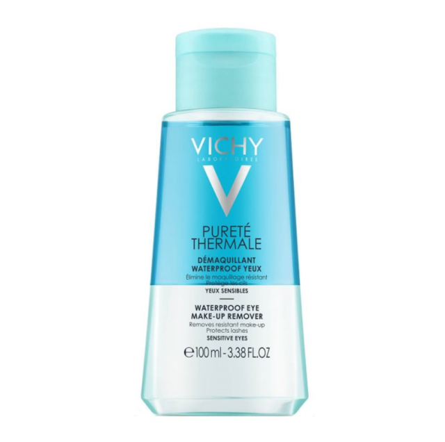 VICHY Purete Thermale Waterproof Eye Make Up Remover Sensitive Eyes Υγρό Ντεμακιγιάζ Ματιών για Αδιάβροχο Μακιγιάζ 100ml