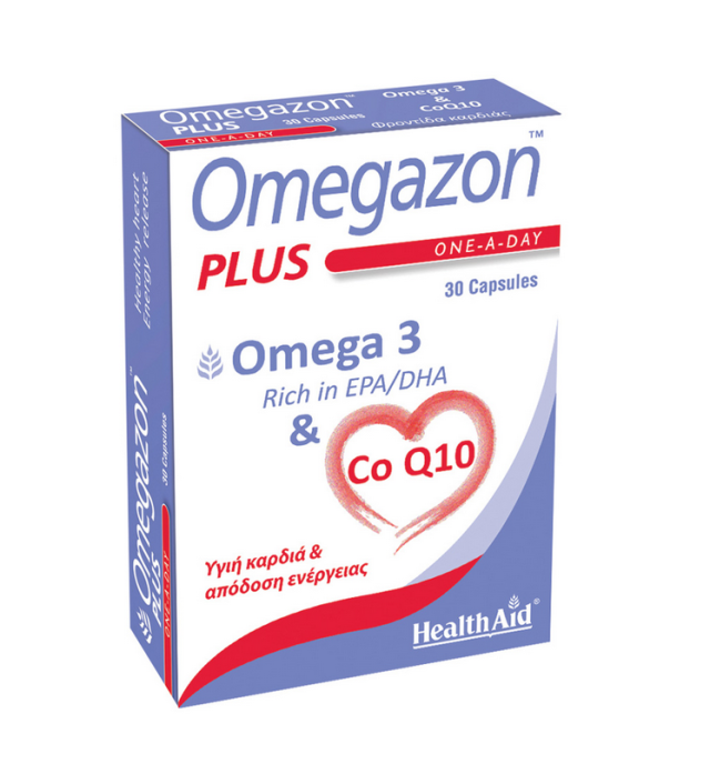 Health Aid Omegazon Plus One A Day Omega 3 & CoQ10 Ιχθυέλαιο 30 κάψουλες