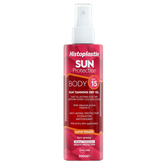 HISTOPLASTIN SUN PROTEC TANNING B DRY OIL SAT TOUSPF15+ 200M