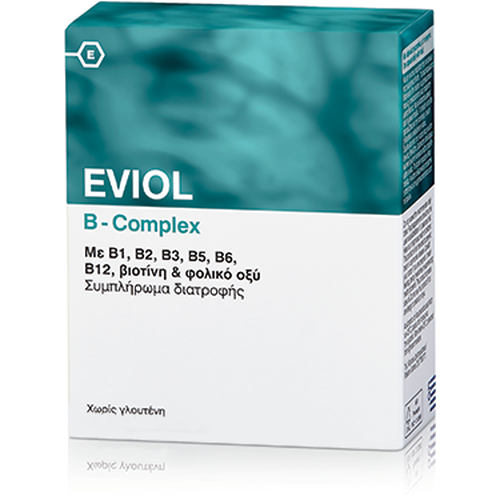 Eviol B-Complex Βιταμίνη για Ενέργεια, τα Μαλλιά & τo Δέρμα 60 μαλακές κάψουλες