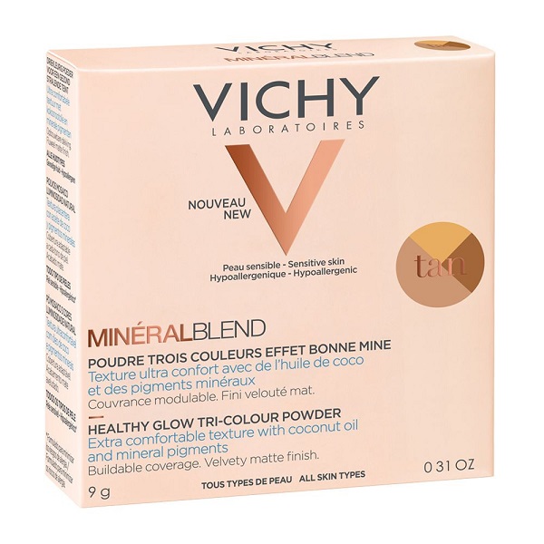 VICHY Mineral Blend Healthy Glow Tri Colour Powder Tan Τρίχρωμη Πούδρα Για Φυσική Λάμψη 9gr