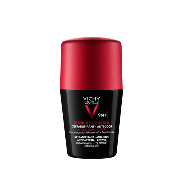 Vichy Homme Clinical Control Detranspirant Anti Odor Αποσμητικό 96h  Roll On 50ml