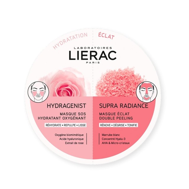 LIERAC Hydragenist & Supra Radiance Duo Mask SOS Limited Edition Μάσκα Προσώπου Ενυδάτωσης Οξυγόνωσης και Λάμψης 2x6ml