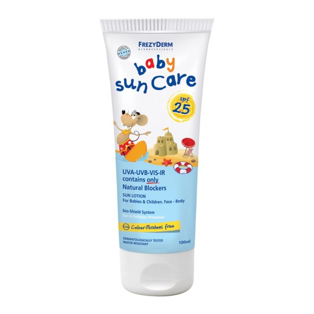 Frezyderm Baby Sun Care SPF25 Αδιάβροχο Βρεφικό Αντηλιακό Γαλάκτωμα για Πρόσωπο & Σώμα 100ml