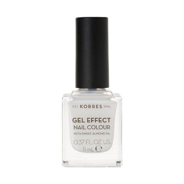 Korres Gel Effect Gloss Βερνίκι Νυχιών Μακράς Διαρκείας Λευκό 2 Porcelain White 11ml