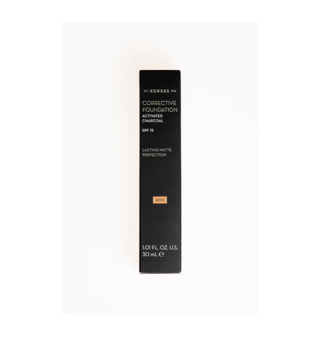 Korres Activated Charcoal Corrective Mousse Make Up ACF3 SPF15 30ml