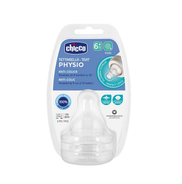 Chicco Physio Θηλές από Σιλικόνη Ροής Φαγητού για 6+ μηνών 2τμχ