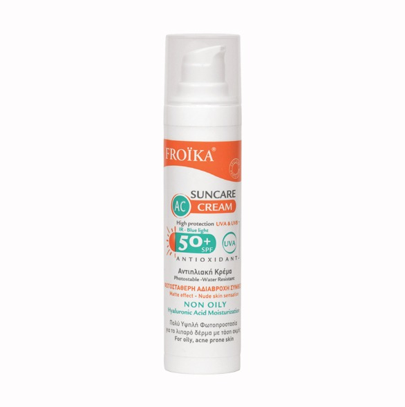 Froika AC Cream Αδιάβροχη Αντηλιακή Κρέμα Προσώπου SPF50 40ml