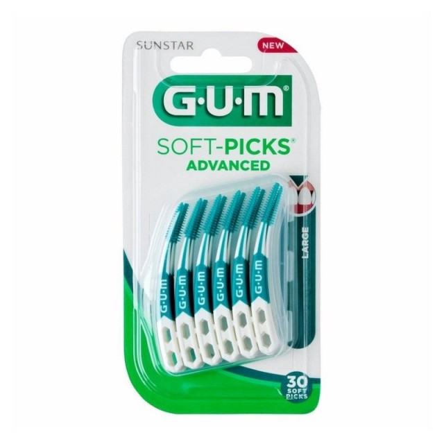 GUM Soft-Picks Advanced Μεσοδόντιες Οδοντογλυφίδες Large Πράσινες 30τμχ