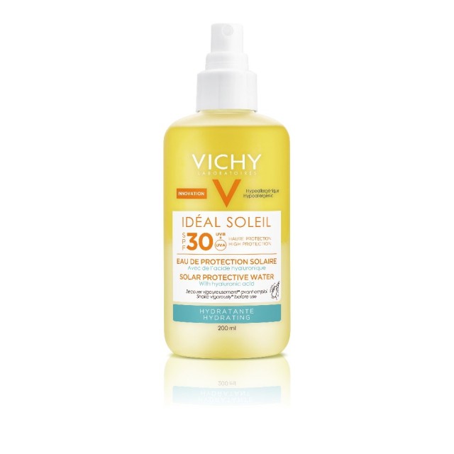 Vichy Solar Protective Water Αδιάβροχη Αντηλιακή Λοσιόν για το Σώμα SPF30 σε Spray 200ml