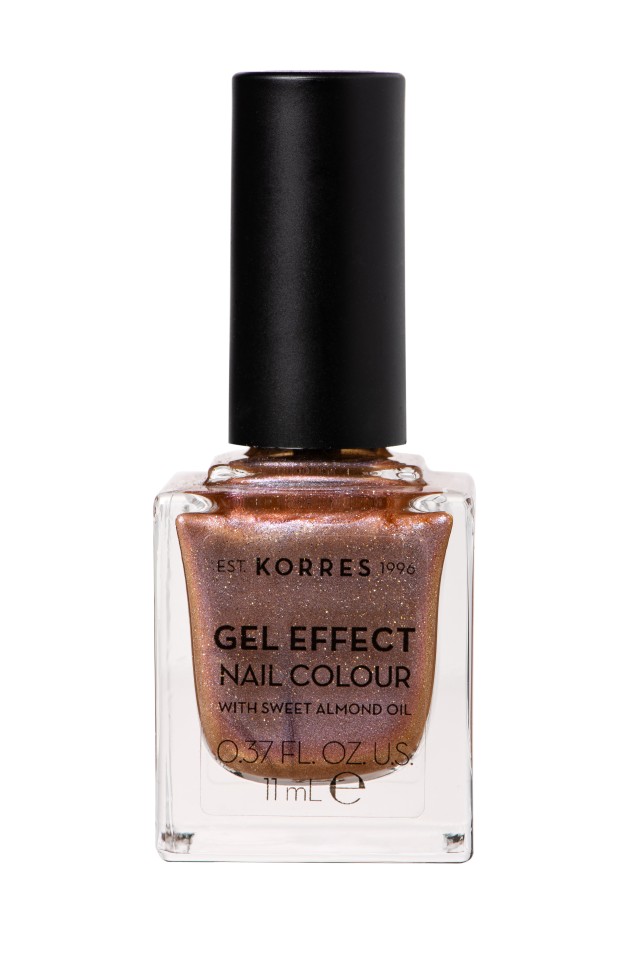 Korres Gel Effect Glitter Βερνίκι Νυχιών Μακράς Διαρκείας Καφέ 33 Dazzle Me 11ml