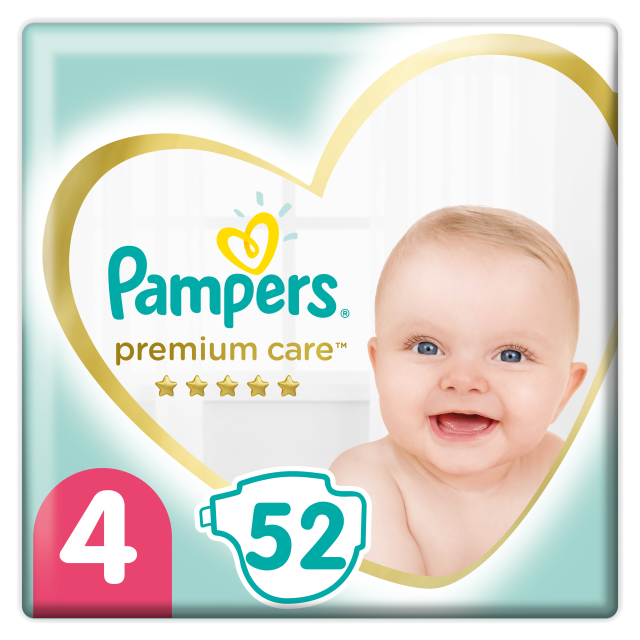 Pampers Premium Care Πάνες με Αυτοκόλλητο No. 4 για 9-14kg 52τμχ