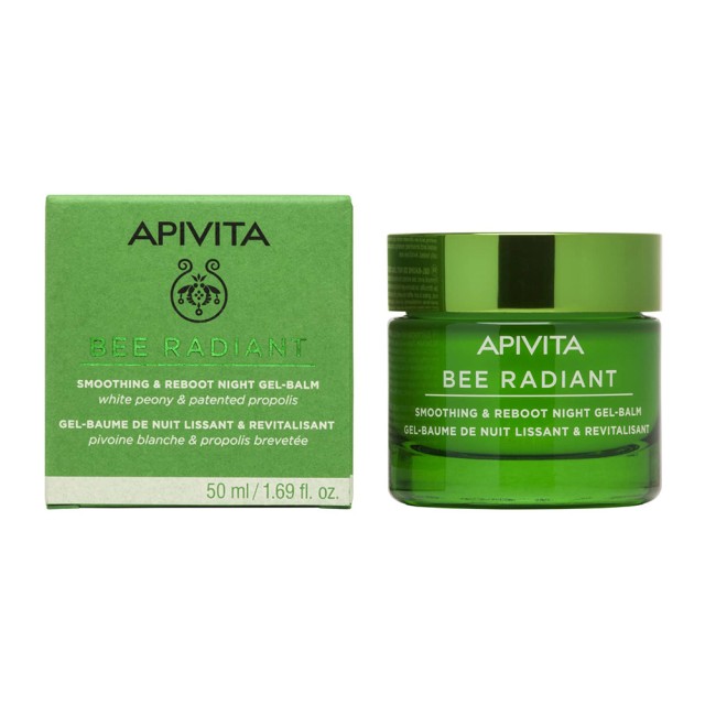 Apivita Bee Radiant White Peony & Patented Propolis Balm Προσώπου Νυκτός για Ενυδάτωση & Αντιγήρανση με Υαλουρονικό Οξύ 50ml