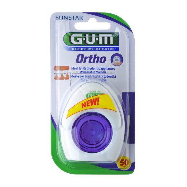 GUM Ortho Οδοντικό Νήμα 50m 50τμχ