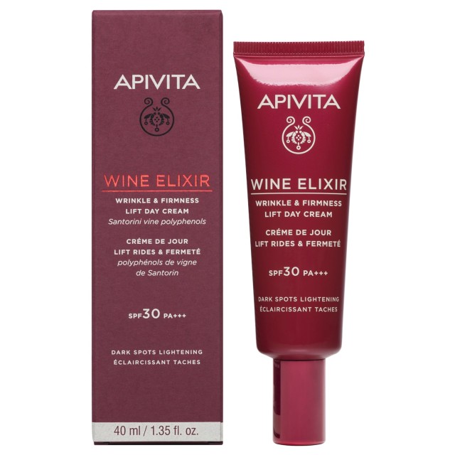 Apivita Wine Elixir Light Κρέμα Προσώπου Ημέρας με SPF30 για Ενυδάτωση, Αντιγήρανση & Σύσφιξη με Υαλουρονικό Οξύ 40ml