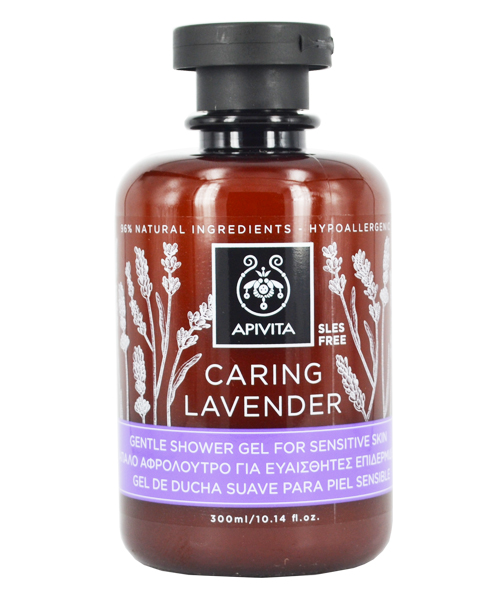 Apivita Caring Lavender Αφρόλουτρο σε Gel για Ευαίσθητες Επιδερμίδες 300ml