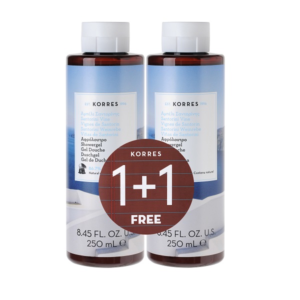 Korres Santorini Vine Αφρόλουτρο σε Gel Σαντορίνη 2x250ml