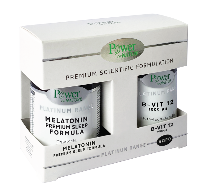 Power Health Platinum Melatonin Premium Sleep Formula 30caps Συμπλήρωμα για τον Ύπνο & B-Vit 12 1000μg 20tabs