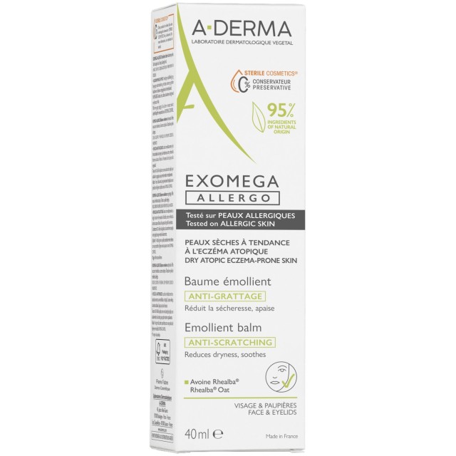 A-Derma Exomega Allergo Emollient Ενυδατικό Balm Σώματος 40ml