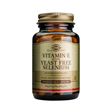 Solgar Vitamin E with Yeast Free Selenium Αντιοξειδωτικό 250iu 268mg 50veg caps