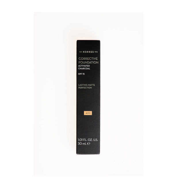 Korres Activated Charcoal Corrective Mousse Make Up ACF2 SPF15 30ml