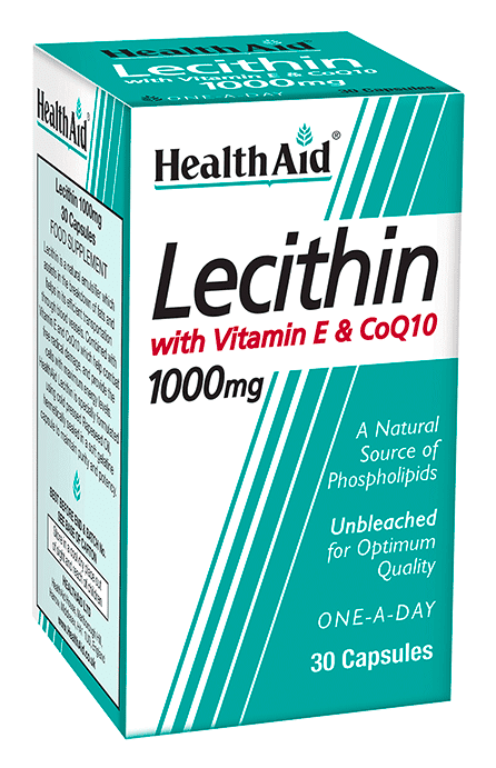 Health Aid Lecithin with Vitamin E & Q10 Συμπλήρωμα Διατροφής με Λεκιθίνη 1000mg 30 κάψουλες