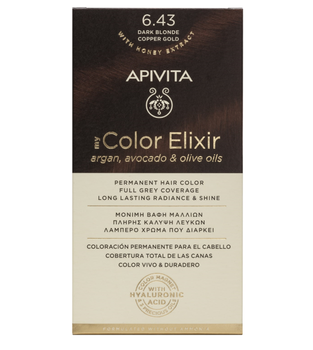 Apivita My Color Elixir 6.43 Ξανθό Σκούρο Χάλκινο Μελί 125ml