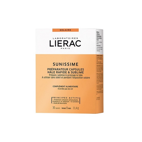 LIERAC Sunissime Complement Alimentaire Κάψουλες Ενεργοποίησης Μαυρίσματος και Αντιγηραντικής Προστασίας των Κυττάρων 30caps