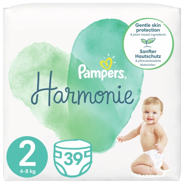 Pampers Harmonie Πάνες με Αυτοκόλλητο No. 2 για 4-8kg 39τμχ